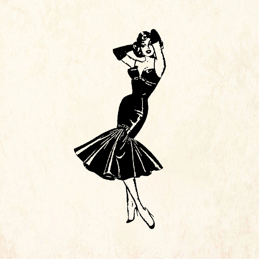 StampaFe Glamour gal Vintage Glamour Gal - Rubber Stamp 1.75 x 1.5