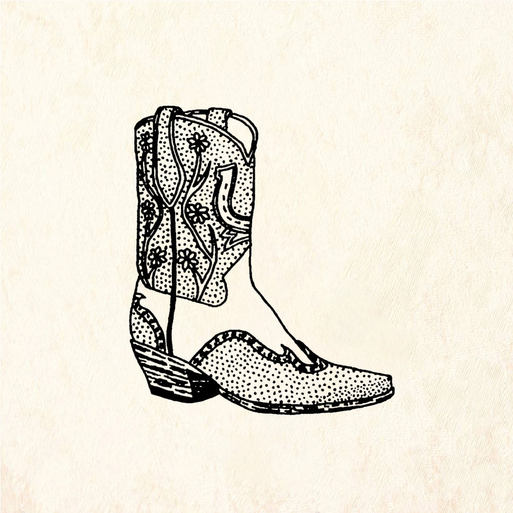 StampaFe Cowboy Boot - Rubber Stamp 1.25 x 1.5