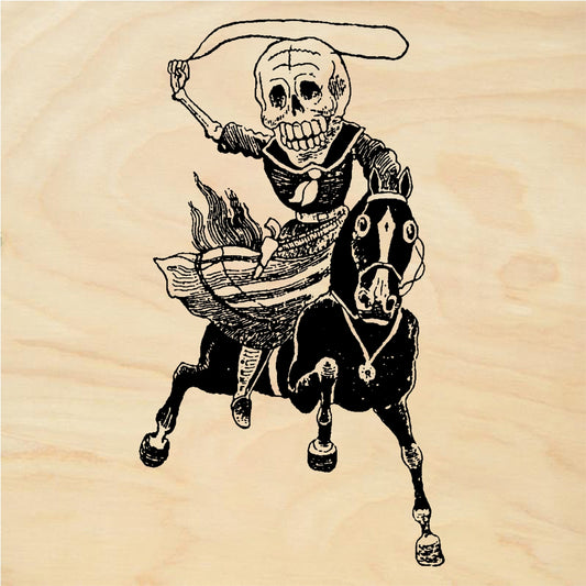 StampaFe Vaquera Day of the Dead Cowgirl on Horse Rubber Stamp 1.75 x 2.75