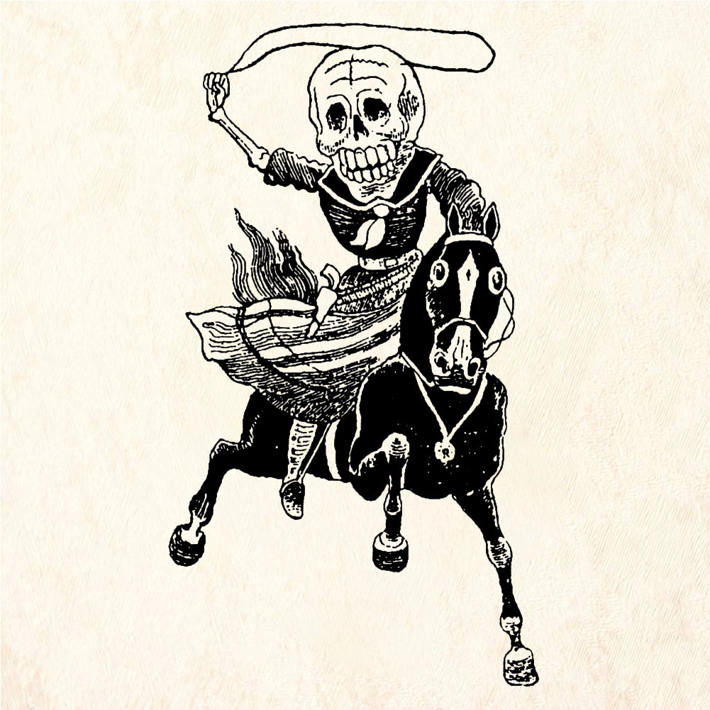 StampaFe Vaquera Day of the Dead Cowgirl on Horse Rubber Stamp 1.75 x 2.75
