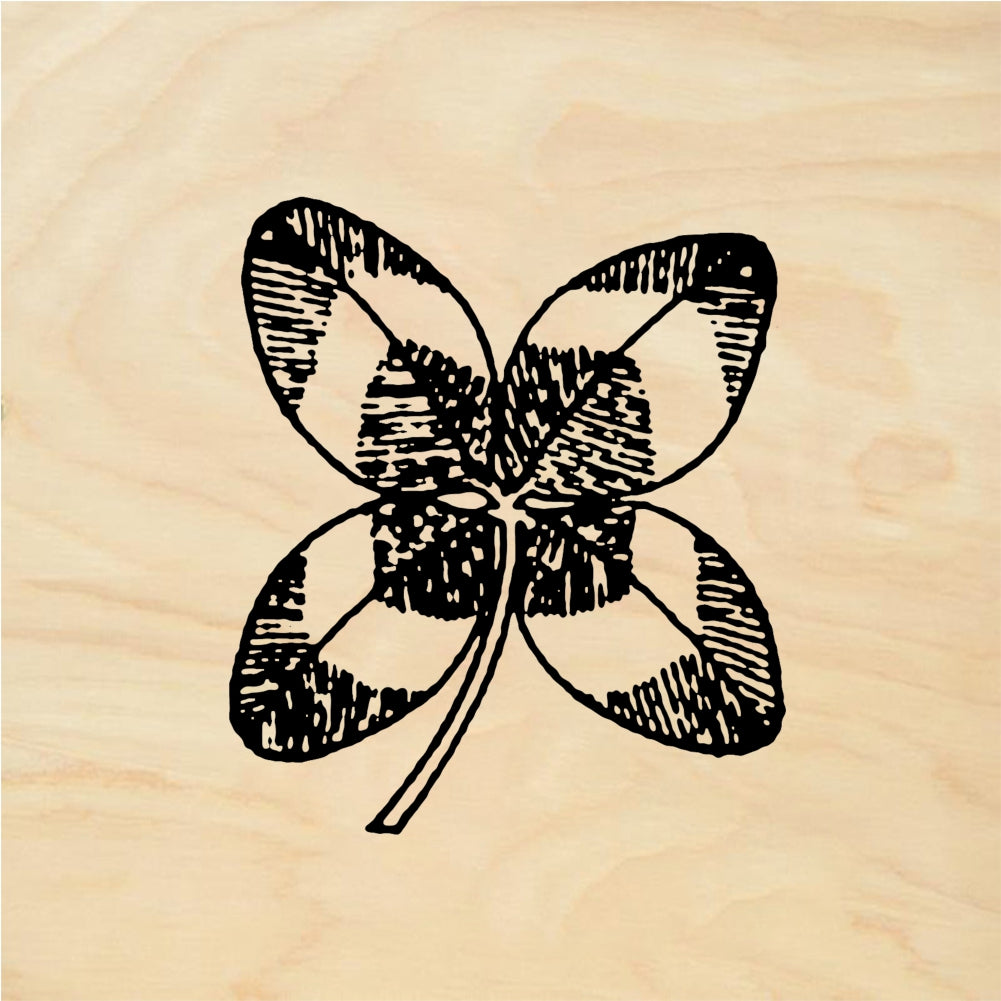 StampaFe Four leaf clover - Rubber Stamp 1 x 1.25