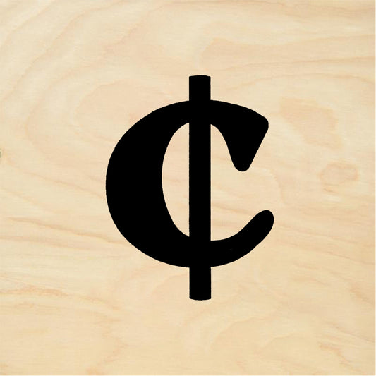StampaFe Bold Cents Sign - Rubber Stamp 1 x 1.25