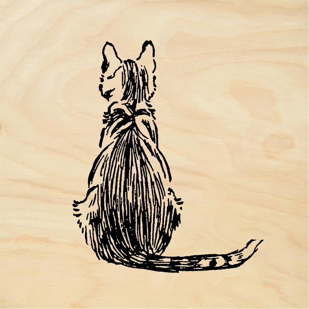 StampaFe Cat back Cat From Behind - Rubber Stamp 1.25 x 1.25