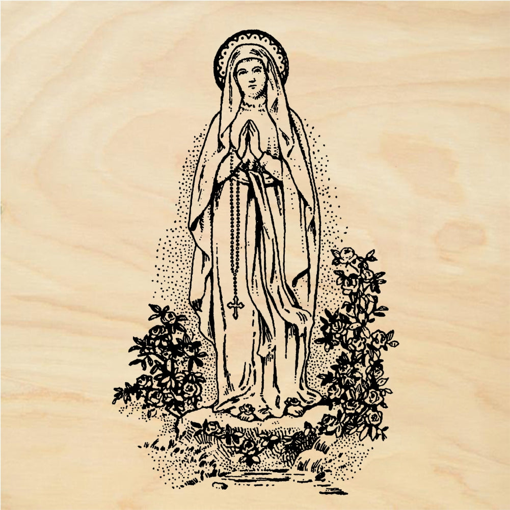 StampaFe Virgin Mary with Roses Rubber Art Stamp