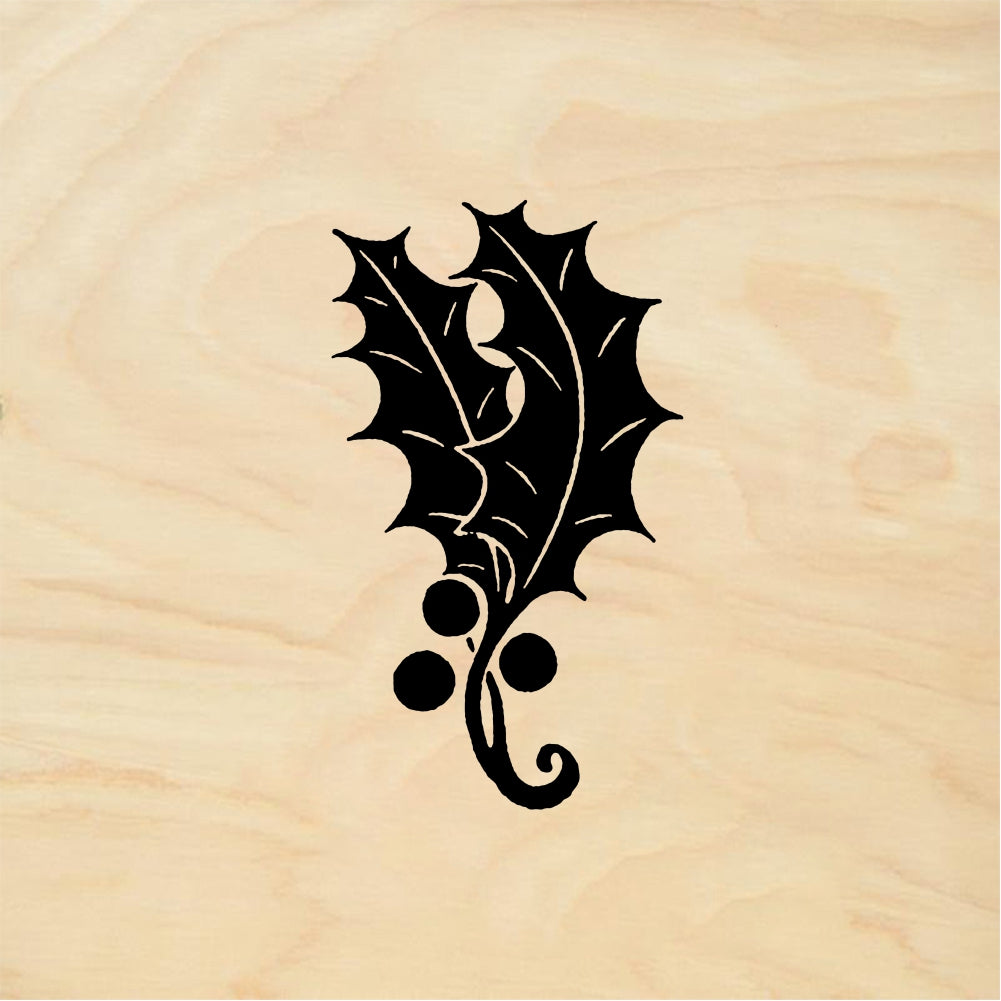 StampaFe Tiny holly - Rubber Stamp 0.75 x 1