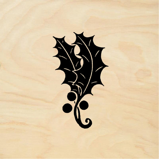 StampaFe Tiny holly - Rubber Stamp 0.75 x 1