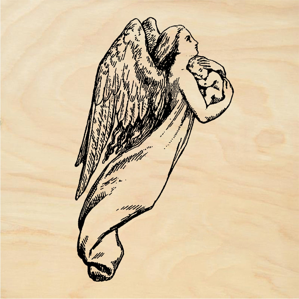 StampaFe Angel and Babe Religious Rubber Art Stamp