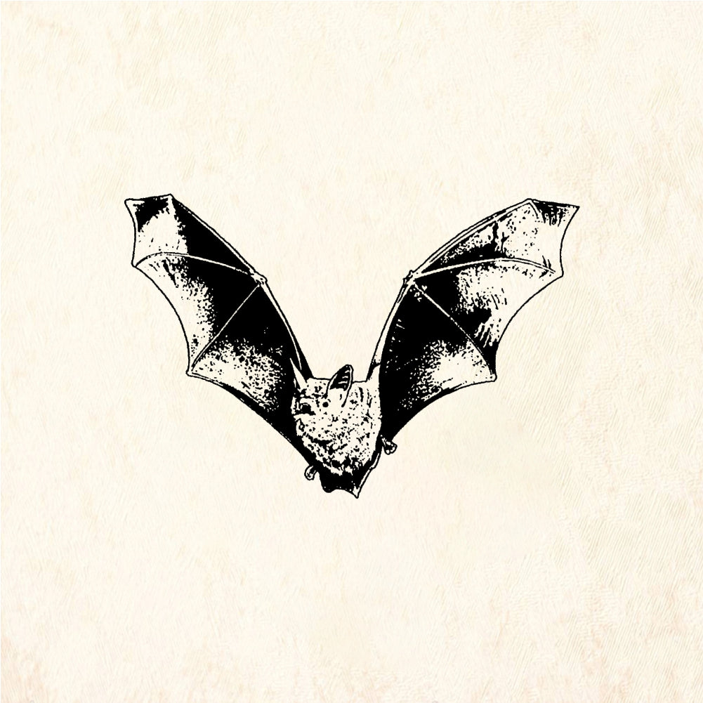 StampaFe Large Bat Flying Bat - Rubber Stamp 1.5 x 1.25
