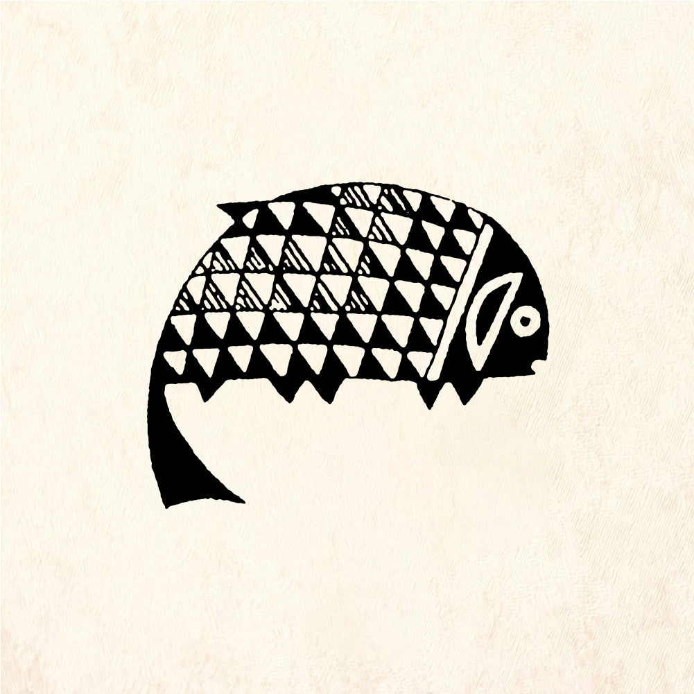 StampaFe Indian fish Native Fish Petroglyph - Rubber Stamp 1.5 x 1.25