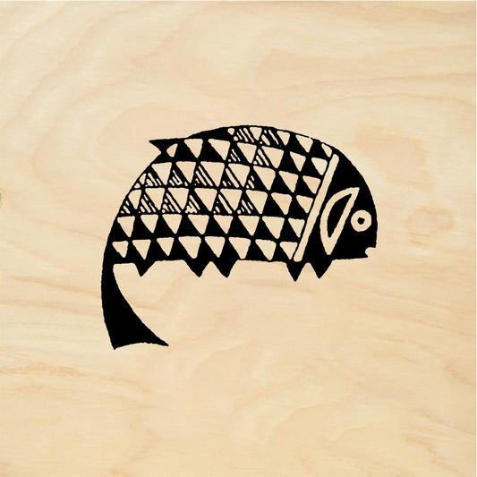 StampaFe Indian fish Native Fish Petroglyph - Rubber Stamp 1.5 x 1.25