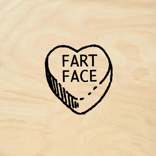 StampaFe FART FACE heart - Rubber Stamp 1.25 x 1