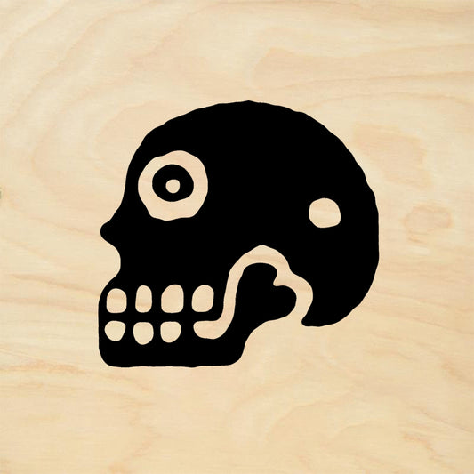 StampaFe Teeny Skull Tiny Stylized Rubber Stamp 0.5 x 0.5
