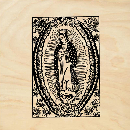 StampaFe Guadalupe, sm. Small Virgin of Guadalupe - Rubber Stamp 1.25 x 2.25