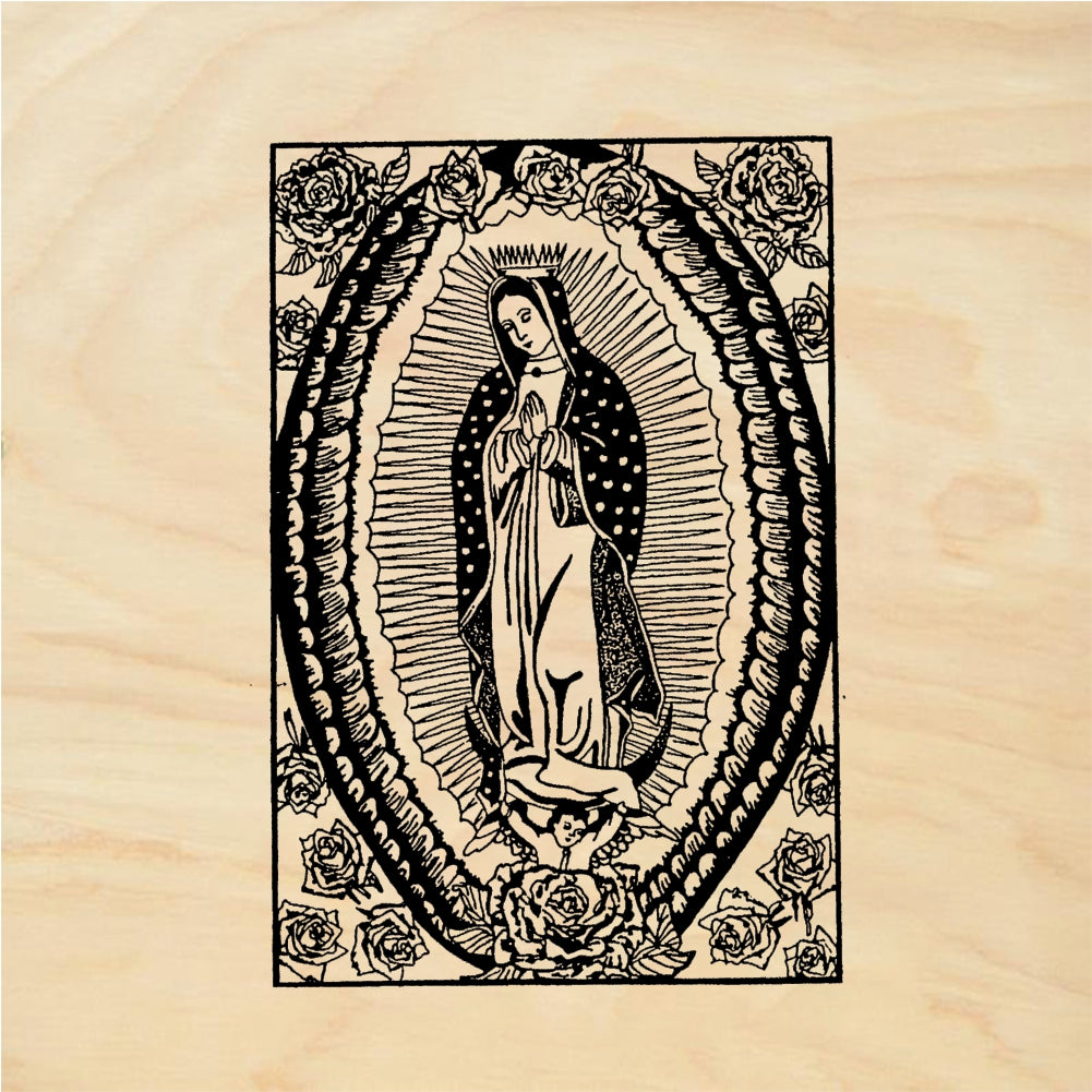 StampaFe Small Rose Guadalupe Rubber Art Stamp