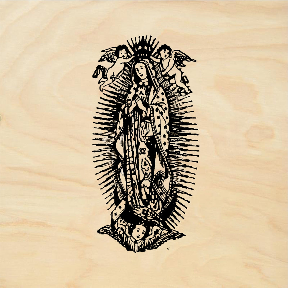 StampaFe Cupid Guadalupe Cupid Virgin of Guadalupe - Rubber Stamp 1 x 1.75