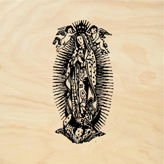StampaFe Cupid Guadalupe Cupid Virgin of Guadalupe - Rubber Stamp 1 x 1.75