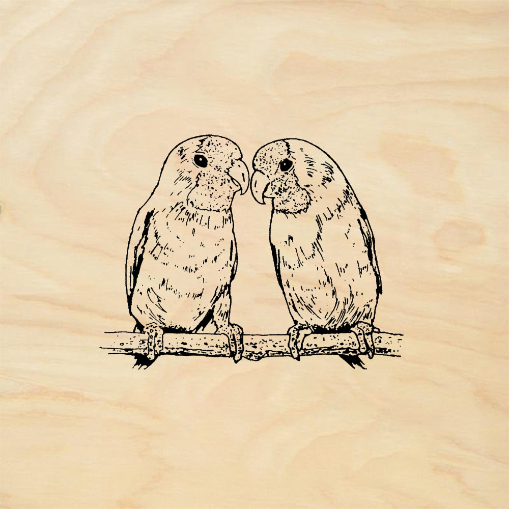 StampaFe Lovebirds Pair of Rubber Stamp 1.75 x 1.5
