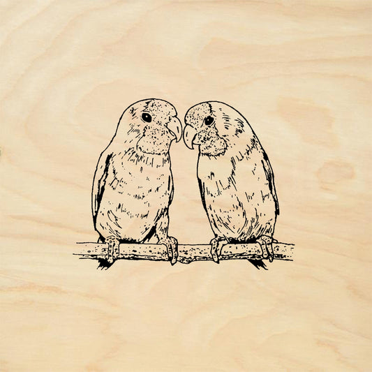 StampaFe Lovebirds Pair of Rubber Stamp 1.75 x 1.5