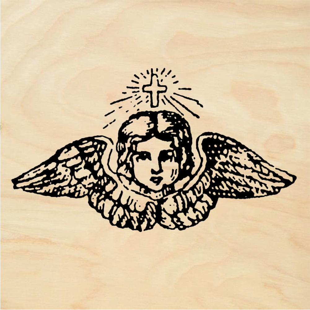 StampaFe Tiny Angel Head Small Cherub Face - Rubber Stamp 0.75 x 0.75