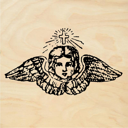 StampaFe Tiny Angel Head Small Cherub Face - Rubber Stamp 0.75 x 0.75
