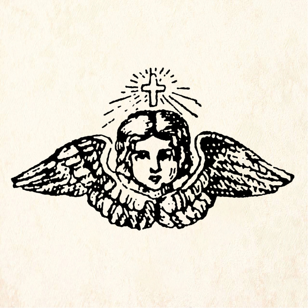 StampaFe Tiny Angel Head Cherub Rubber Art Stamp