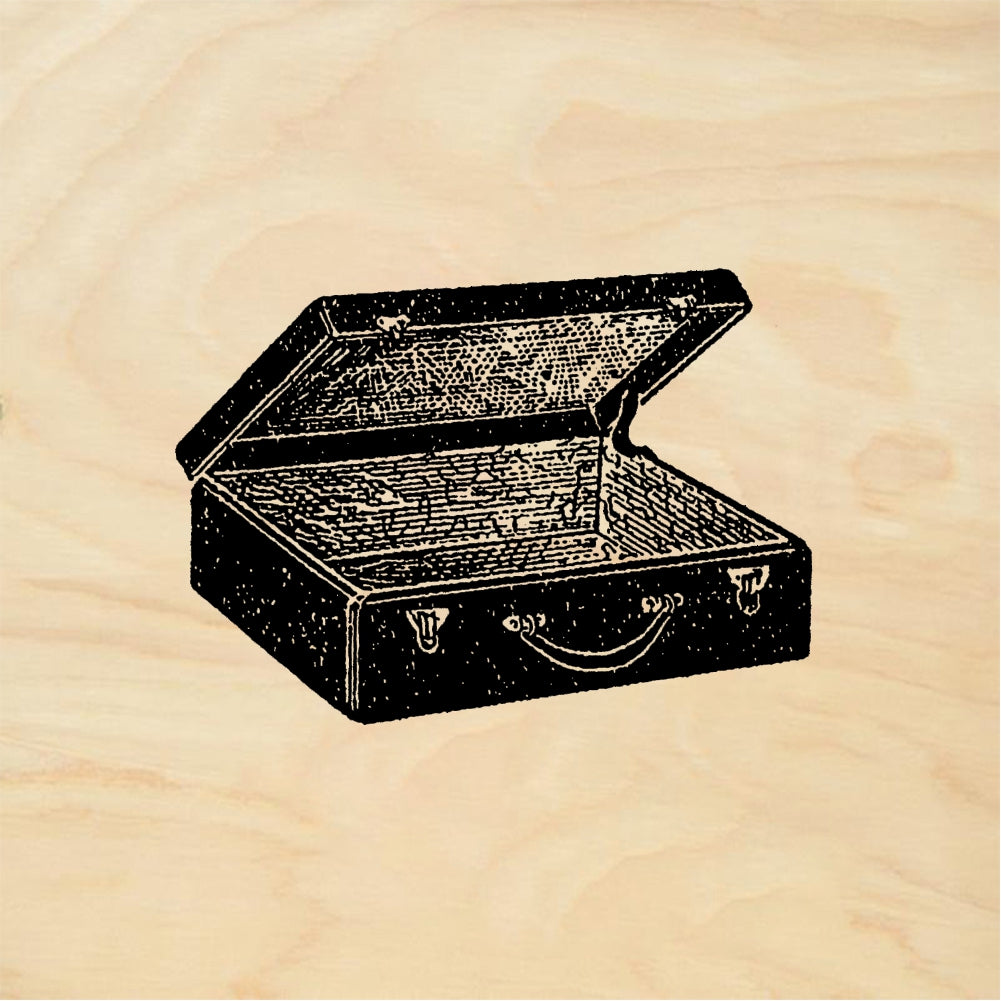 StampaFe Suitcase, open - Rubber Stamp 1.25 x 1