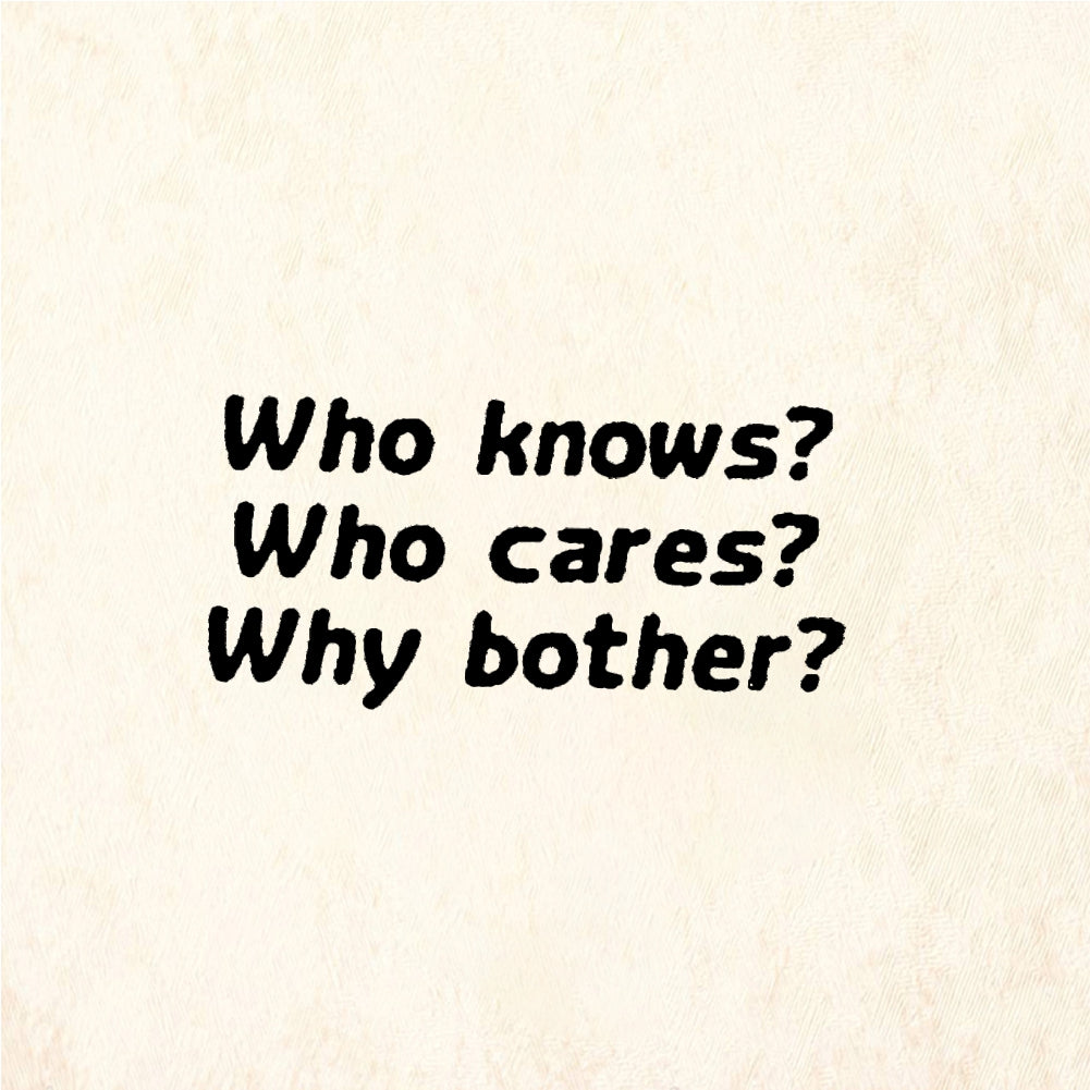 StampaFe Who knows? Who cares? Why bother? - Rubber Stamp 1.25 x 0.25