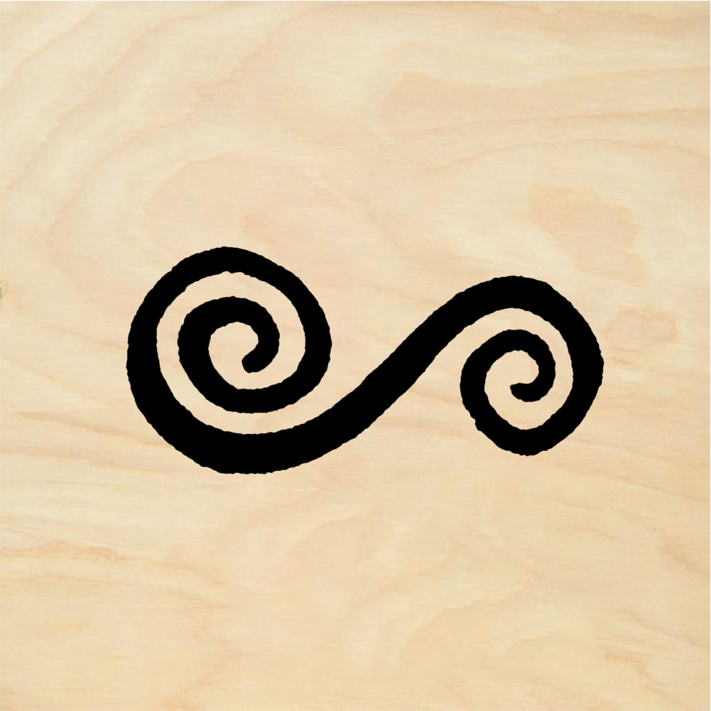 StampaFe Blue Worm Double Spiral Border Rubber Art Stamp