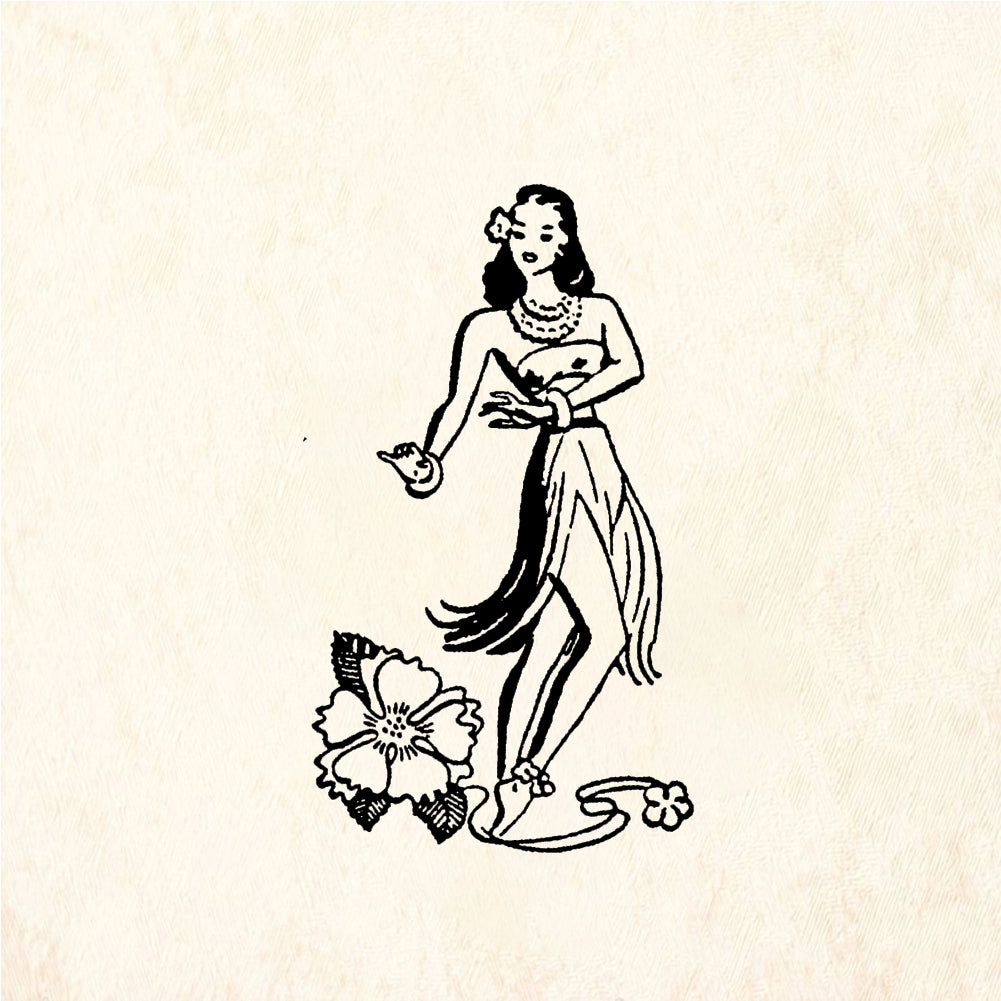 StampaFe Hula girl - Rubber Stamp 1.25 x 1.75