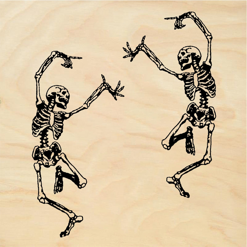 StampaFe Dancing Skeleton small, left Small Calavera - Rubber Stamp 0.5 x 1.25