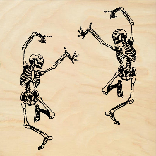 StampaFe Dancing Skeleton small, left Small Calavera - Rubber Stamp 0.5 x 1.25