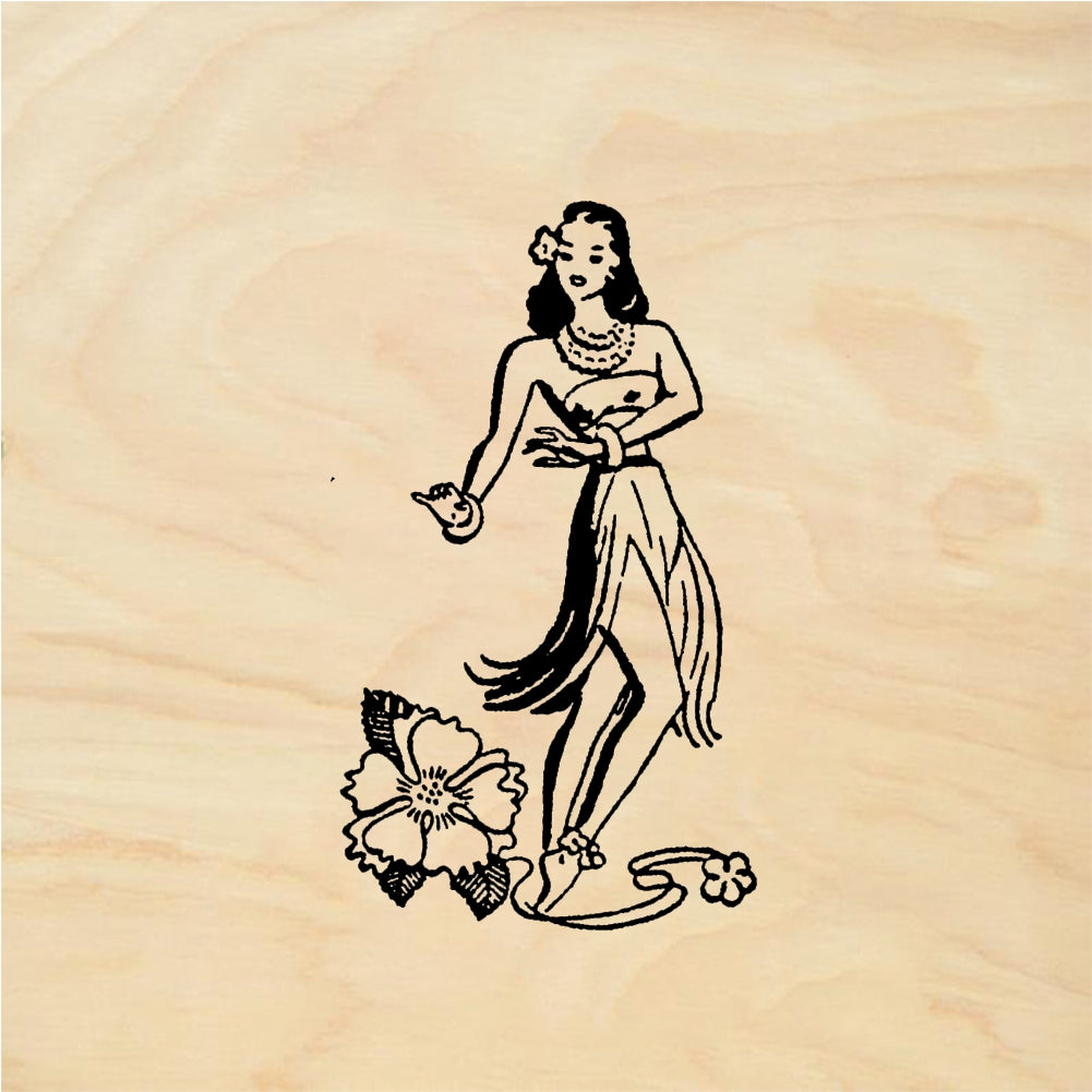 StampaFe Hula girl - Rubber Stamp 1.25 x 1.75