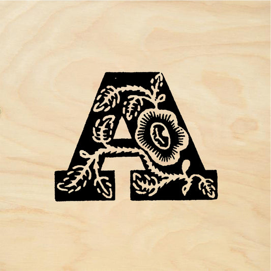 StampaFe Rose Letter A - Rubber Stamp 1 x 1.25