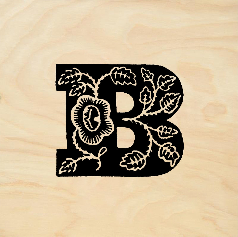 StampaFe Rose Letter B - Rubber Stamp 1 x 1.25