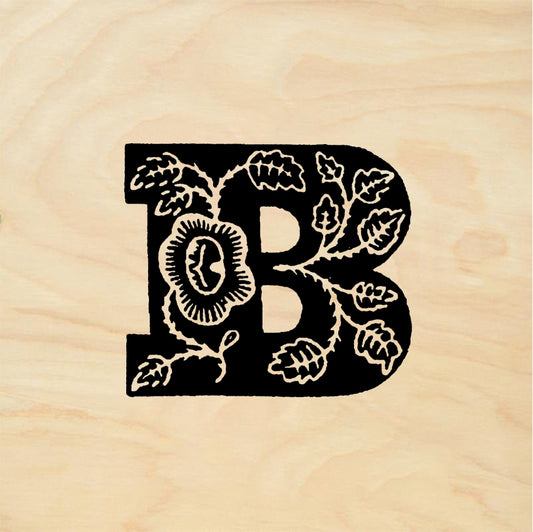 StampaFe Rose Letter B - Rubber Stamp 1 x 1.25