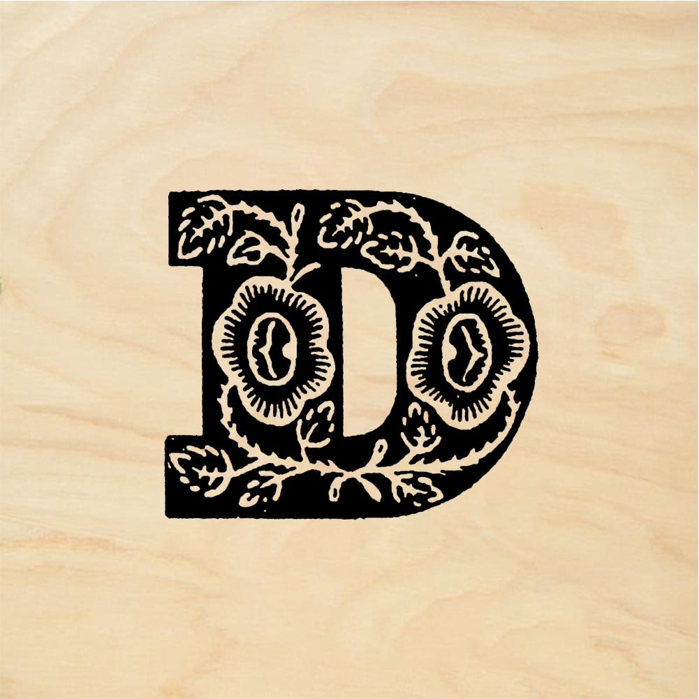 StampaFe Rose Letter D - Rubber Stamp 0.25 x 0.5