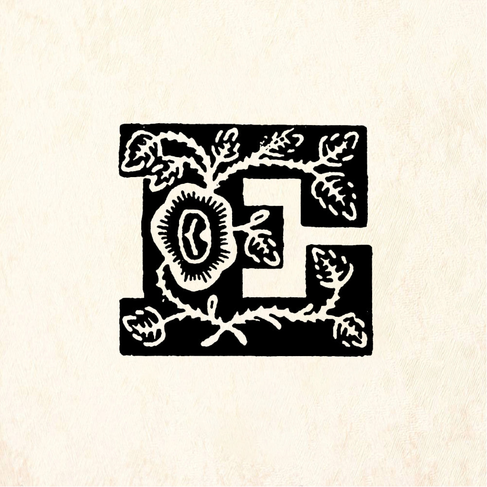 StampaFe Rose Letter E - Rubber Stamp 1 x 0.75