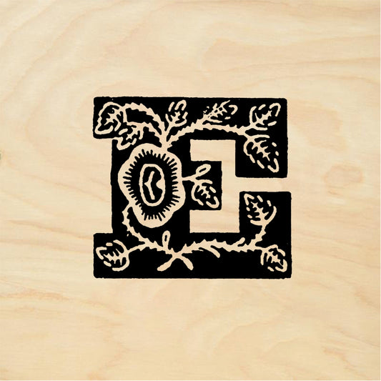 StampaFe Rose Letter E - Rubber Stamp 1 x 0.75