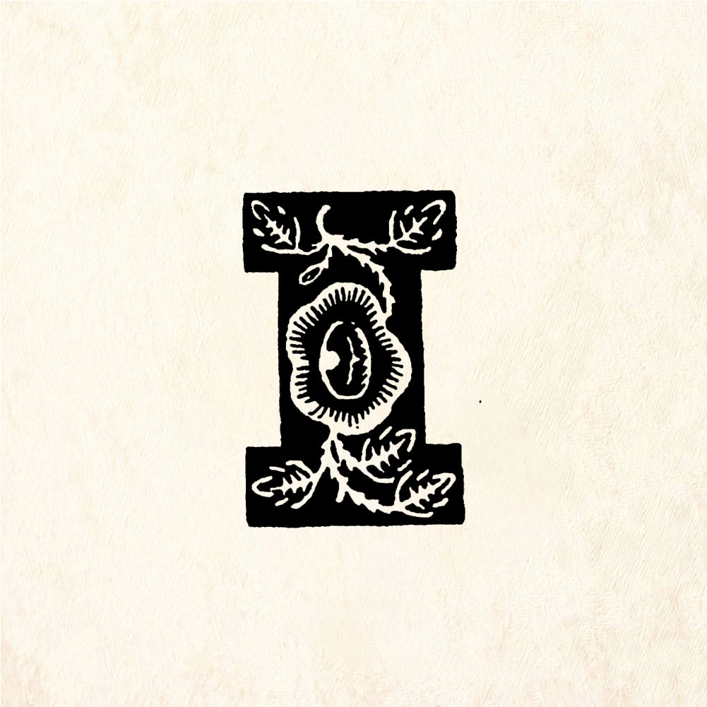 StampaFe Rose Letter I - Rubber Stamp 1 x 0.75