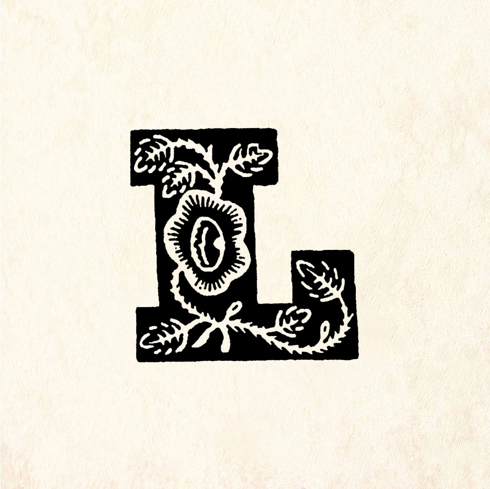 StampaFe Rose Letter L - Rubber Stamp 1 x 1