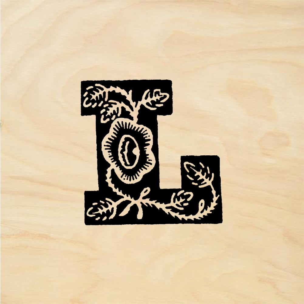 StampaFe Rose Letter L - Rubber Stamp 1 x 1