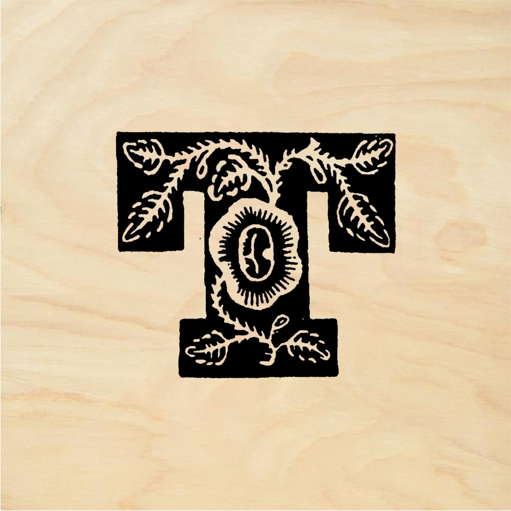 StampaFe Rose Letter T - Rubber Stamp 1 x 1