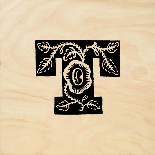 StampaFe Rose Letter T - Rubber Stamp 1 x 1