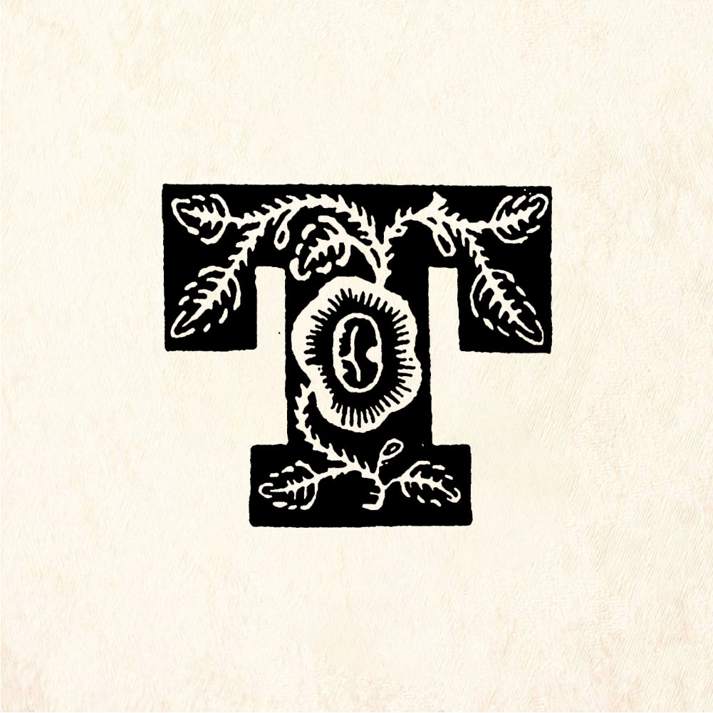 StampaFe Rose Letter T - Rubber Stamp 1 x 1
