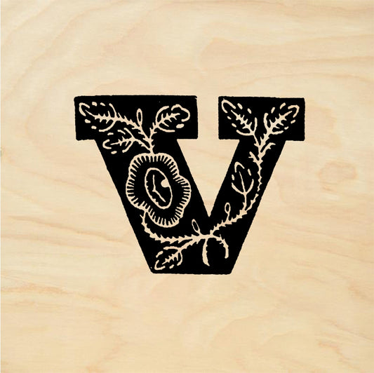 StampaFe Rose Letter V - Rubber Stamp 0 x 1