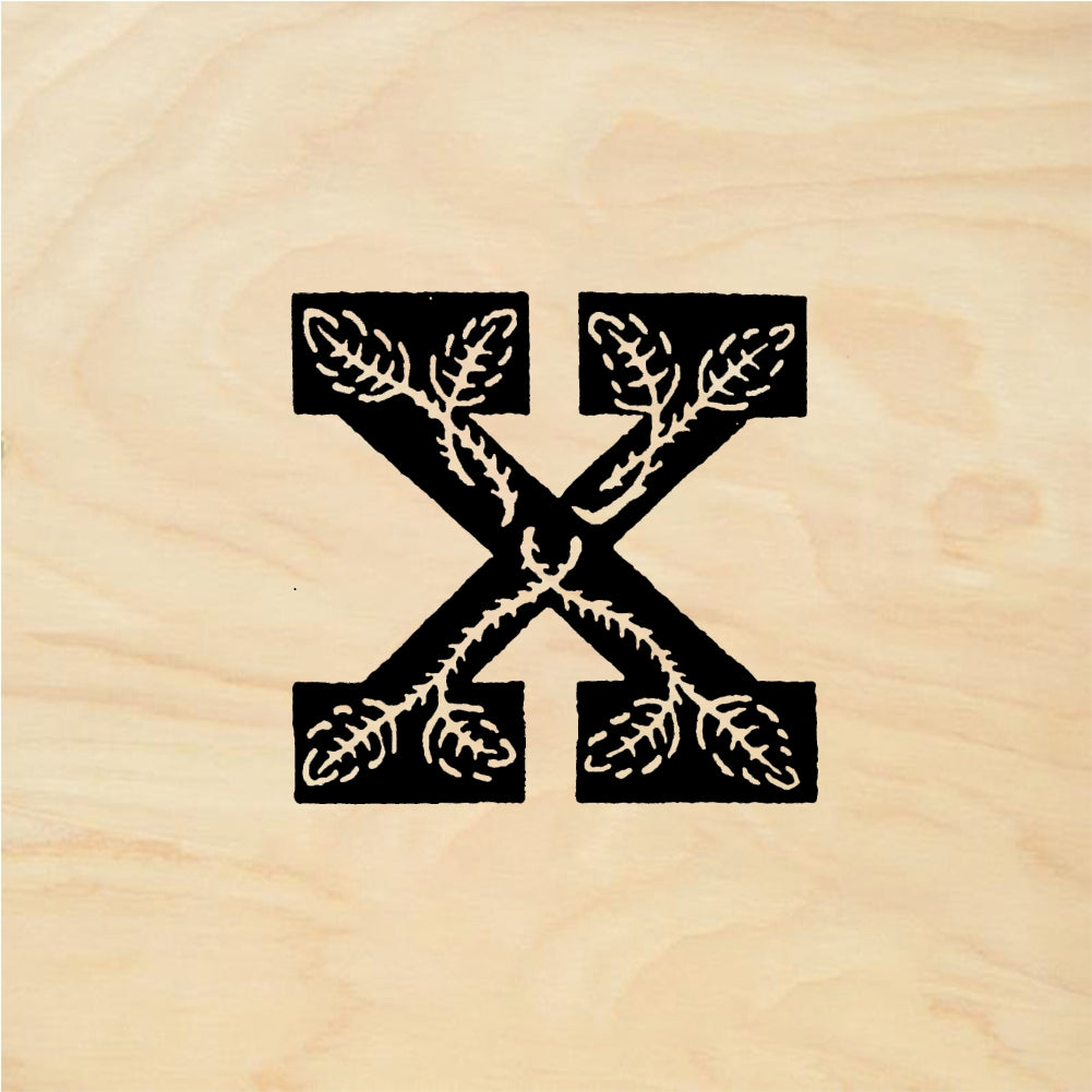 StampaFe Rose Letter X - Rubber Stamp 1 x 1