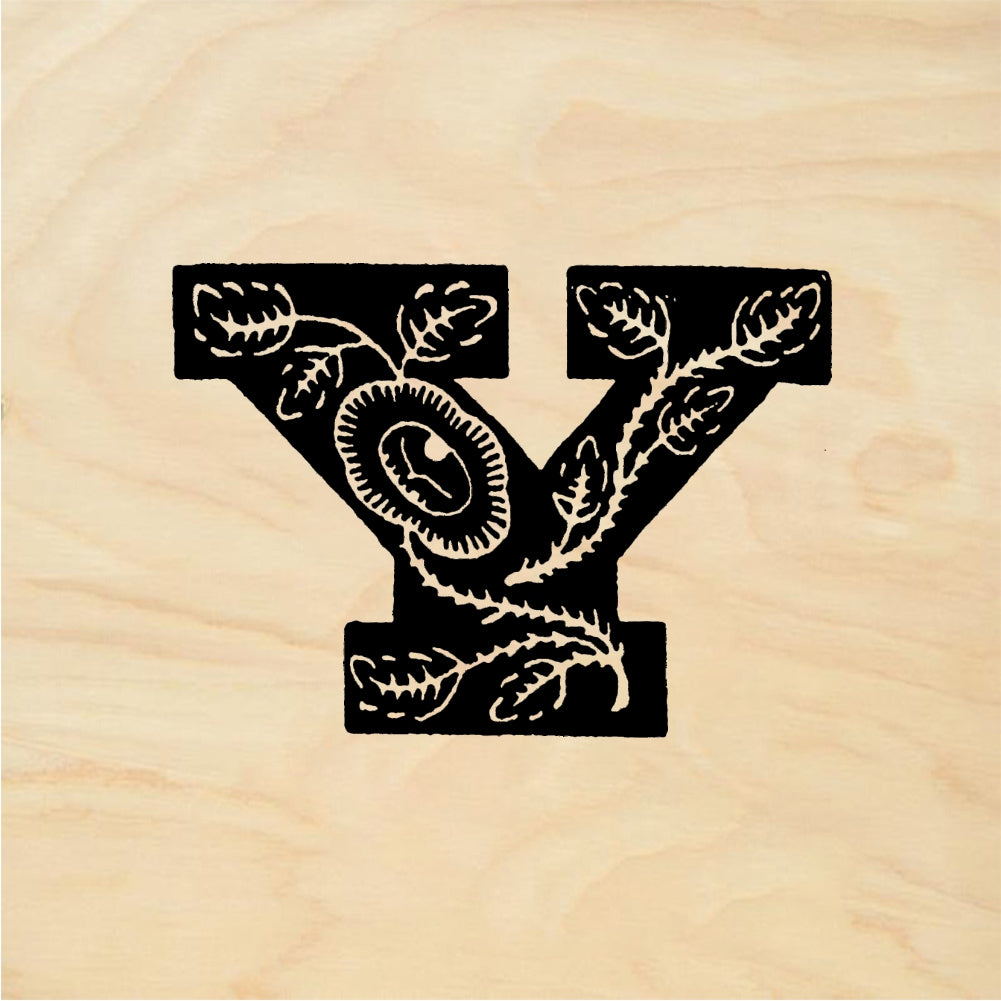 StampaFe Rose Letter Y - Rubber Stamp 1 x 1