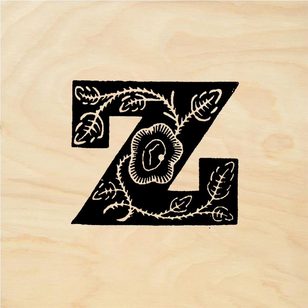 StampaFe Rose Letter Z - Rubber Stamp 1 x 1
