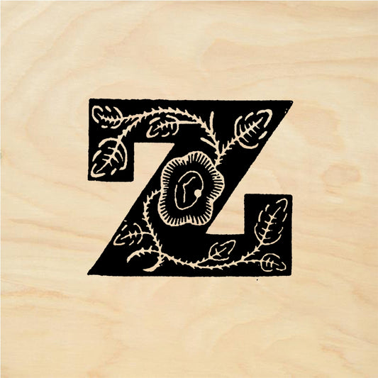 StampaFe Rose Letter Z - Rubber Stamp 1 x 1