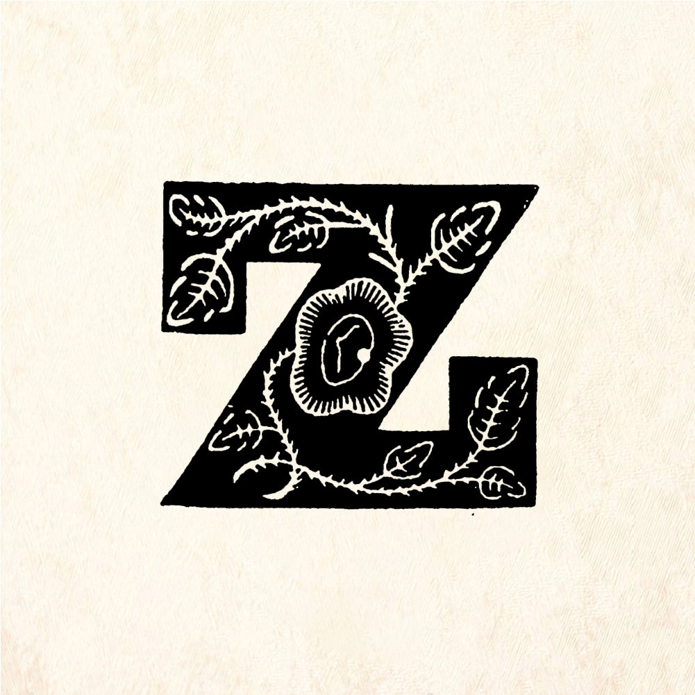 StampaFe Rose Letter Z - Rubber Stamp 1 x 1